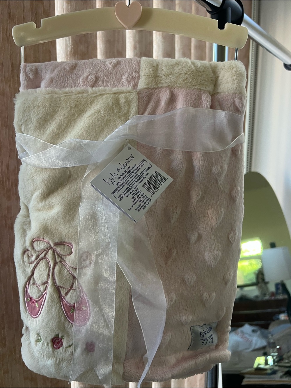 Pink and Cream Plush Baby blanket